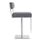 Armen Living Michele Swivel Adjustable Height Gray Faux Leather and Brushed Stainless Steel Bar Stool LCMISWBABSGR - alternate 2